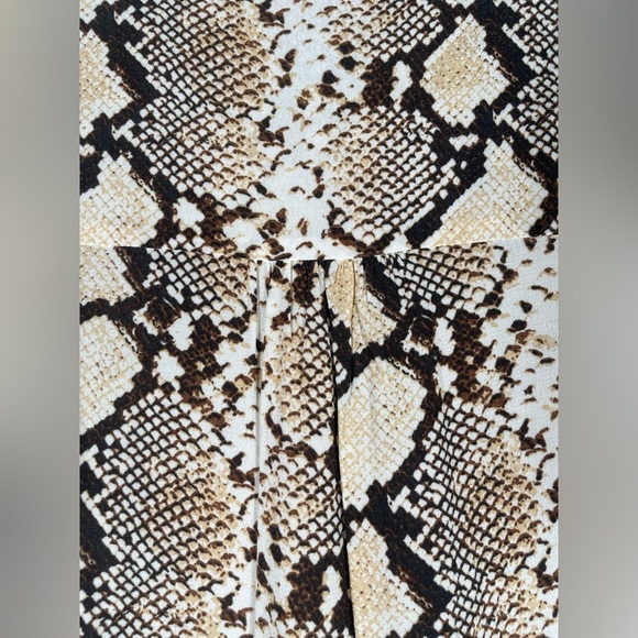 Maeve Anthropologie Women's Sz S Juno Tan Python Snake Print Dress 3/4 Sleeve - Picture 11 of 15